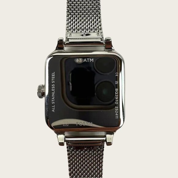 Fossil BQ3970 Women's Colleen Three-Hand Silver Stainless Steel Mesh Watch - Picture 4 of 7